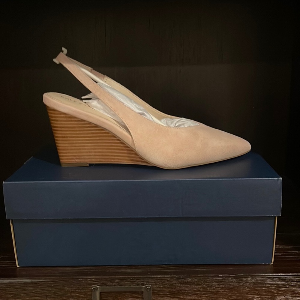 COPY - Cole Haan Elnora Sling Back Wedge Black 8.5